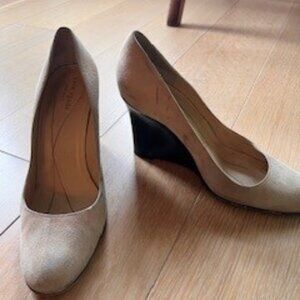 kate spade Beige/Patten Leather Wedge Heels